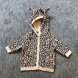 Baby Gap Leopard Hoodie Cardigan Sweater 0-3 month
